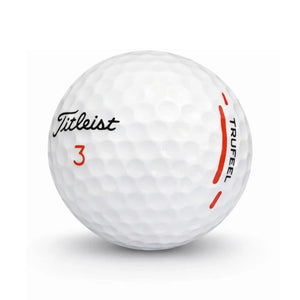 Titleist TruFeel White Lakeballs – 25 gebrauchte weiße Golfbälle freigestellt auf weißem Hintergrund