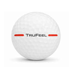 Titleist TruFeel White Lakeball – Gebrauchter weißer Golfball mit Logo und Nummer, Seitenansicht