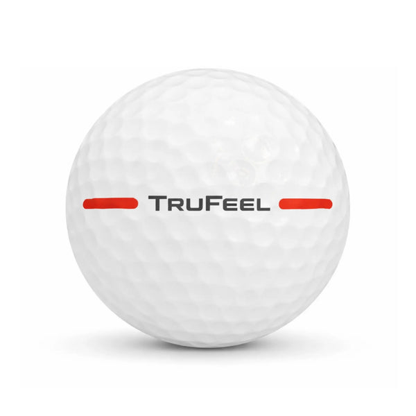 Titleist TruFeel White Lakeball – Gebrauchter weißer Golfball mit Logo und Nummer, Seitenansicht