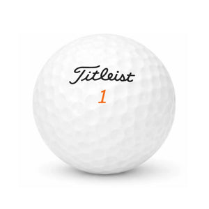 Titleist Velocity – Nahaufnahme weißer Golfball mit dimpled Oberfläche und Logo