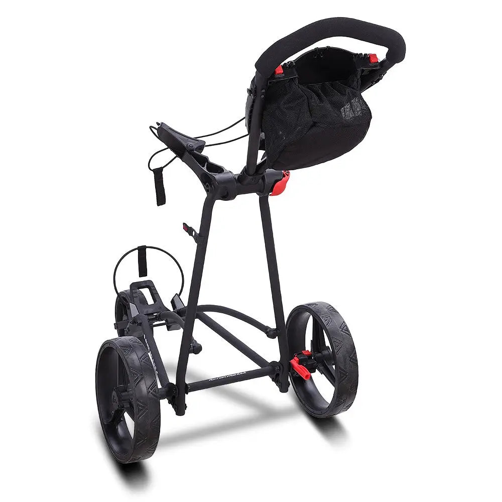 Big Max Autofold X2 Push Trolley – Zusammengeklappt, Draufsicht platzsparend
