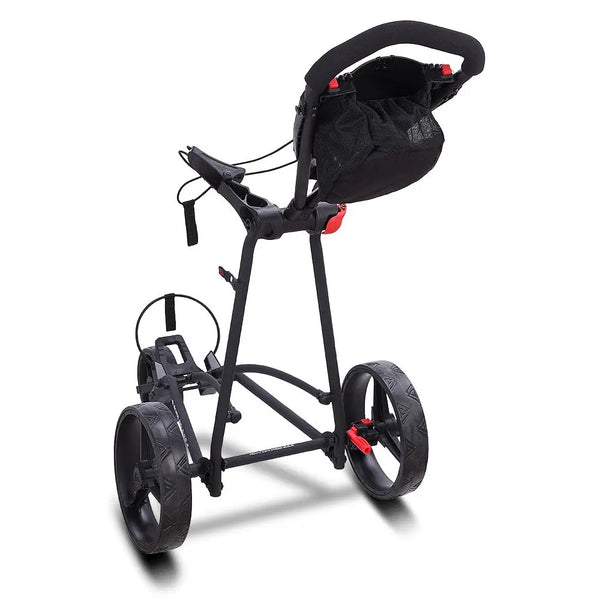 Big Max Autofold X2 Push Trolley – Zusammengeklappt, Draufsicht platzsparend
