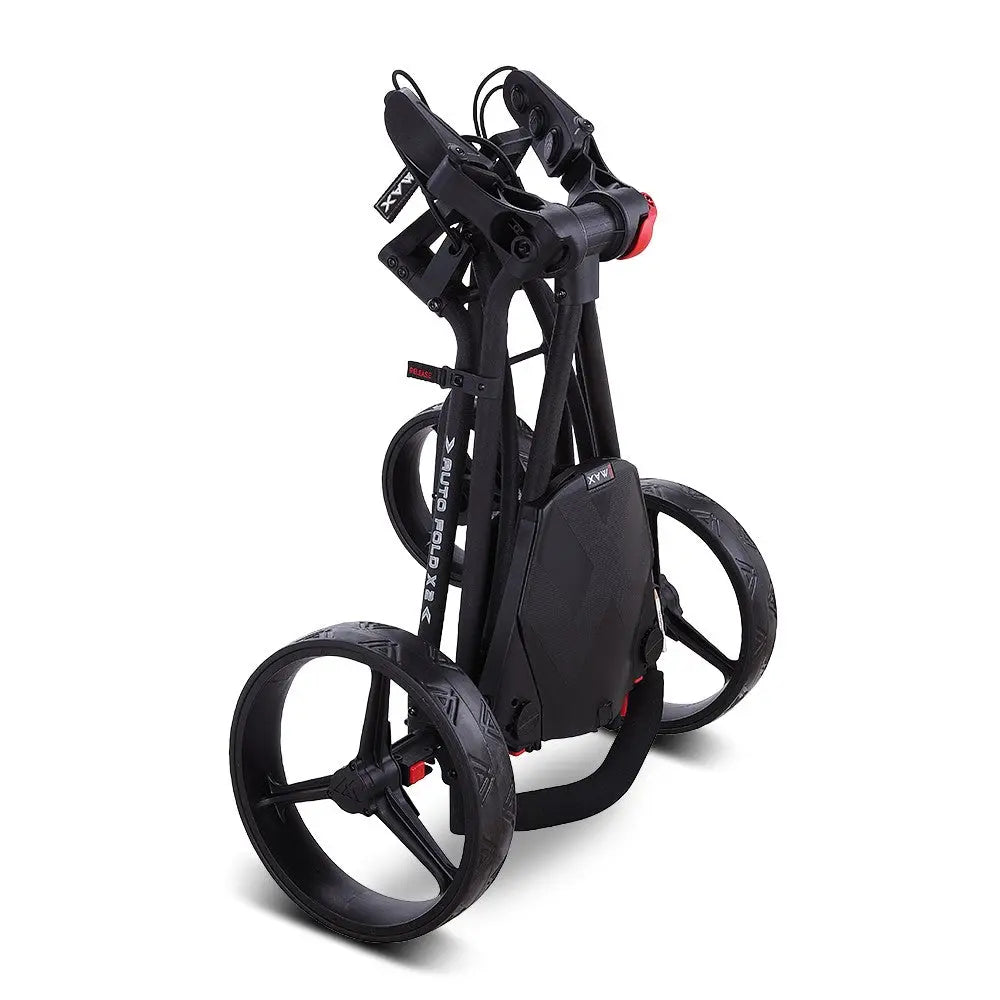 Big Max Autofold X2 Push Trolley – Robuste Räder und Bremssystem, Detailansicht