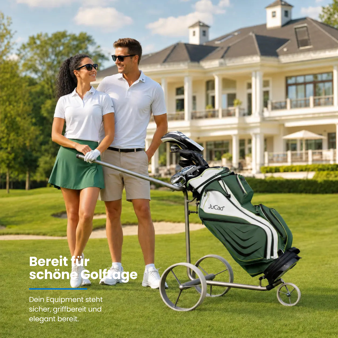 JUCAD CARBON DRIVE CLASSIC 3.0 Set mit Sportlern auf dem Golfplatz.