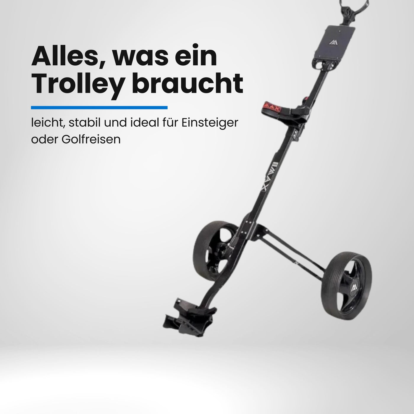 Big Max Basic – Seitenansicht zweirädriger Golf Push Trolley