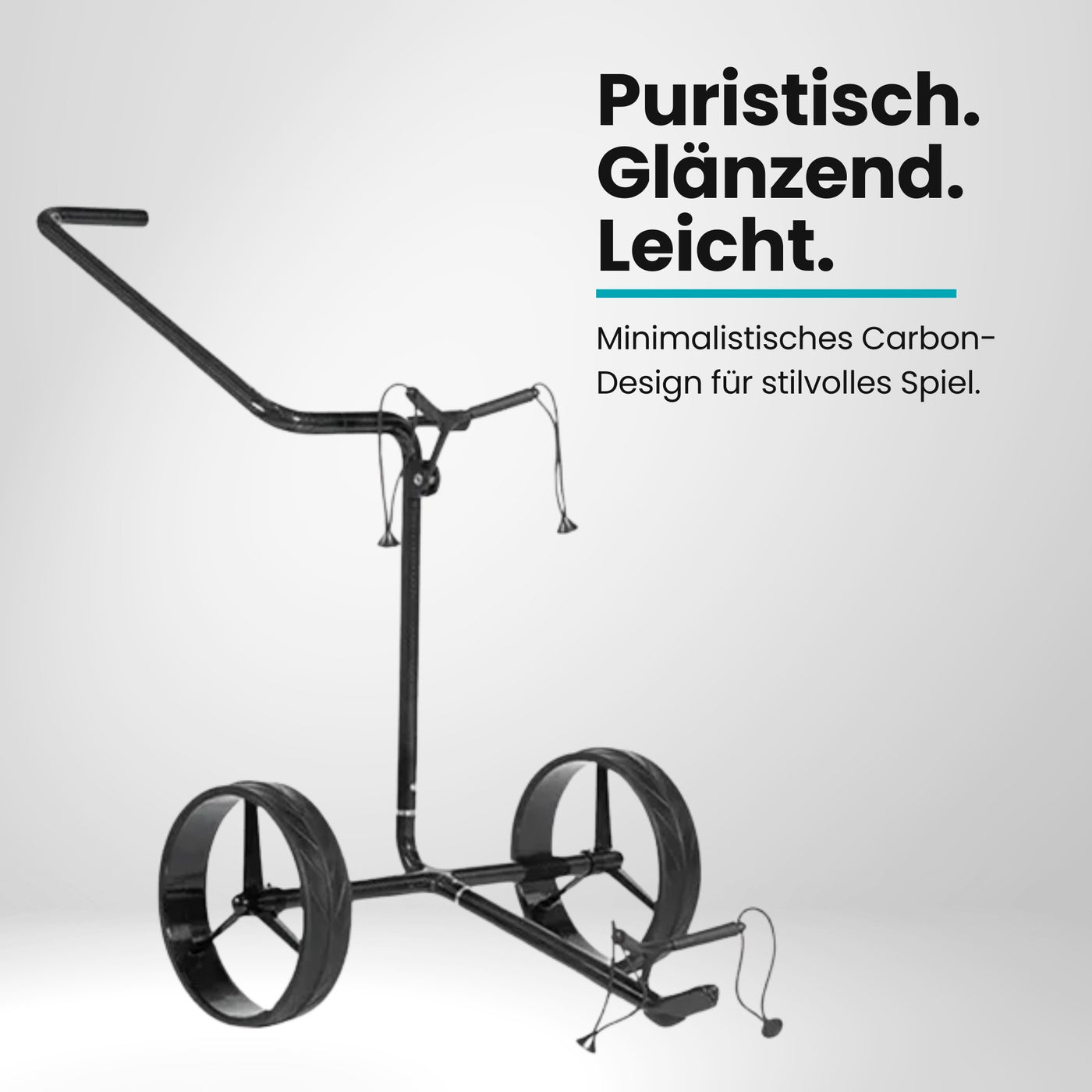 Golf Trolley aus Carbon mit zwei großen Rädern, moderner Golftrolley für Golfbags