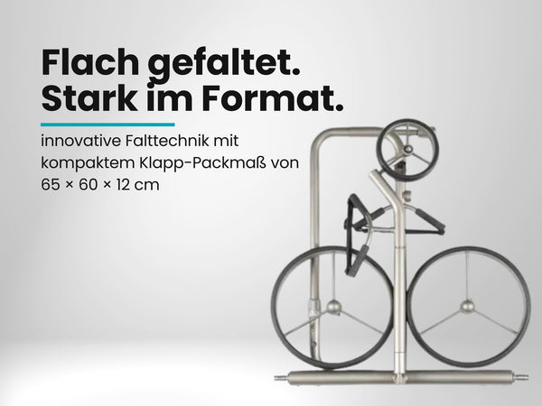 Gefalteter E-Trolley für Golf aus Metall mit drei Rädern, kompakt zusammengelegt