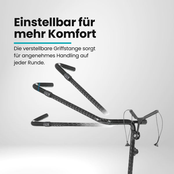 Verstellbare Carbon-Griffstange für Golf Trolley, zeigt Bewegungsfunktion