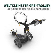 PowaKaddy CT6 — Weltkleinster GPS-Trolley seiner Klasse, 35 Prozent kompakter als die Konkurrenz