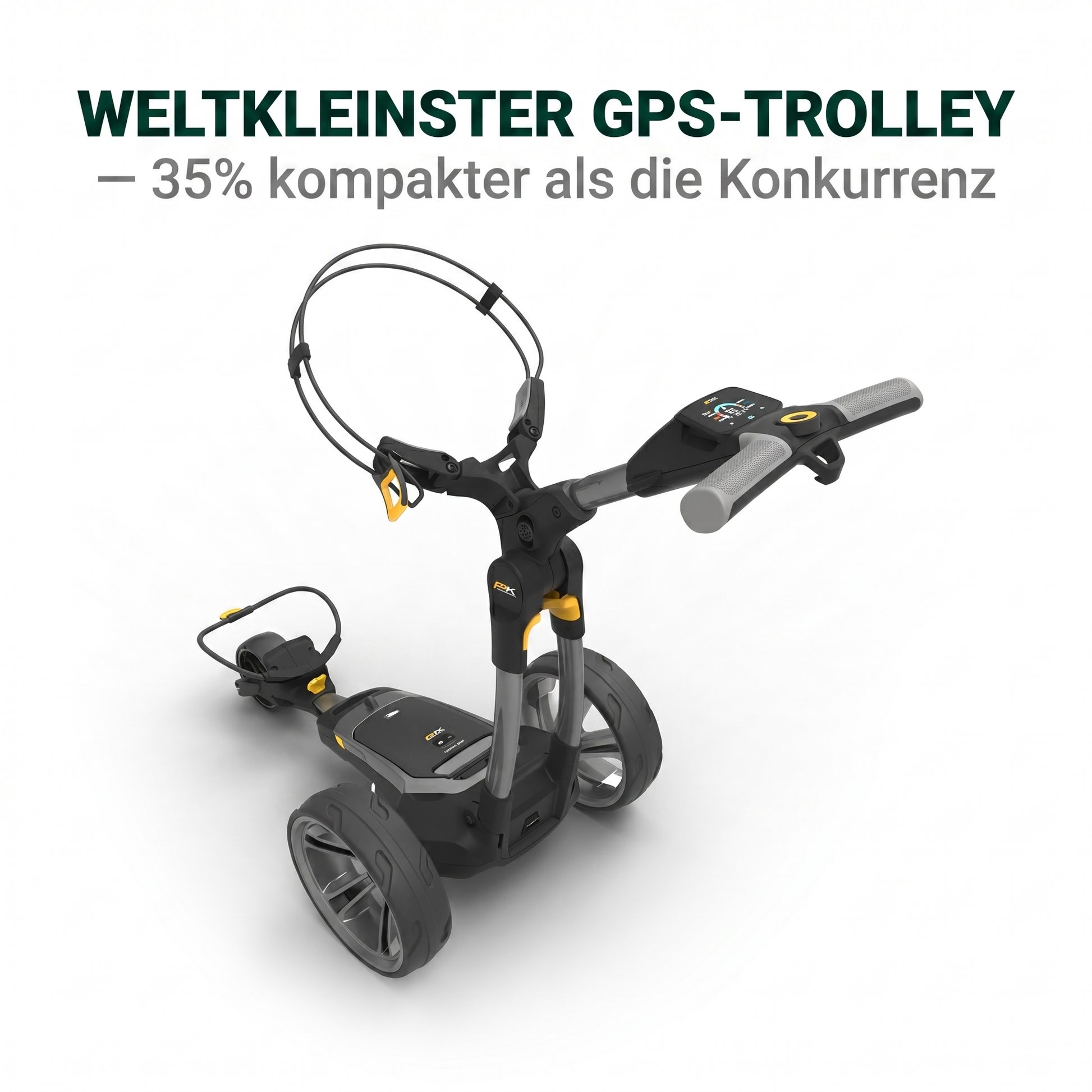 PowaKaddy CT6 — Weltkleinster GPS-Trolley seiner Klasse, 35 Prozent kompakter als die Konkurrenz