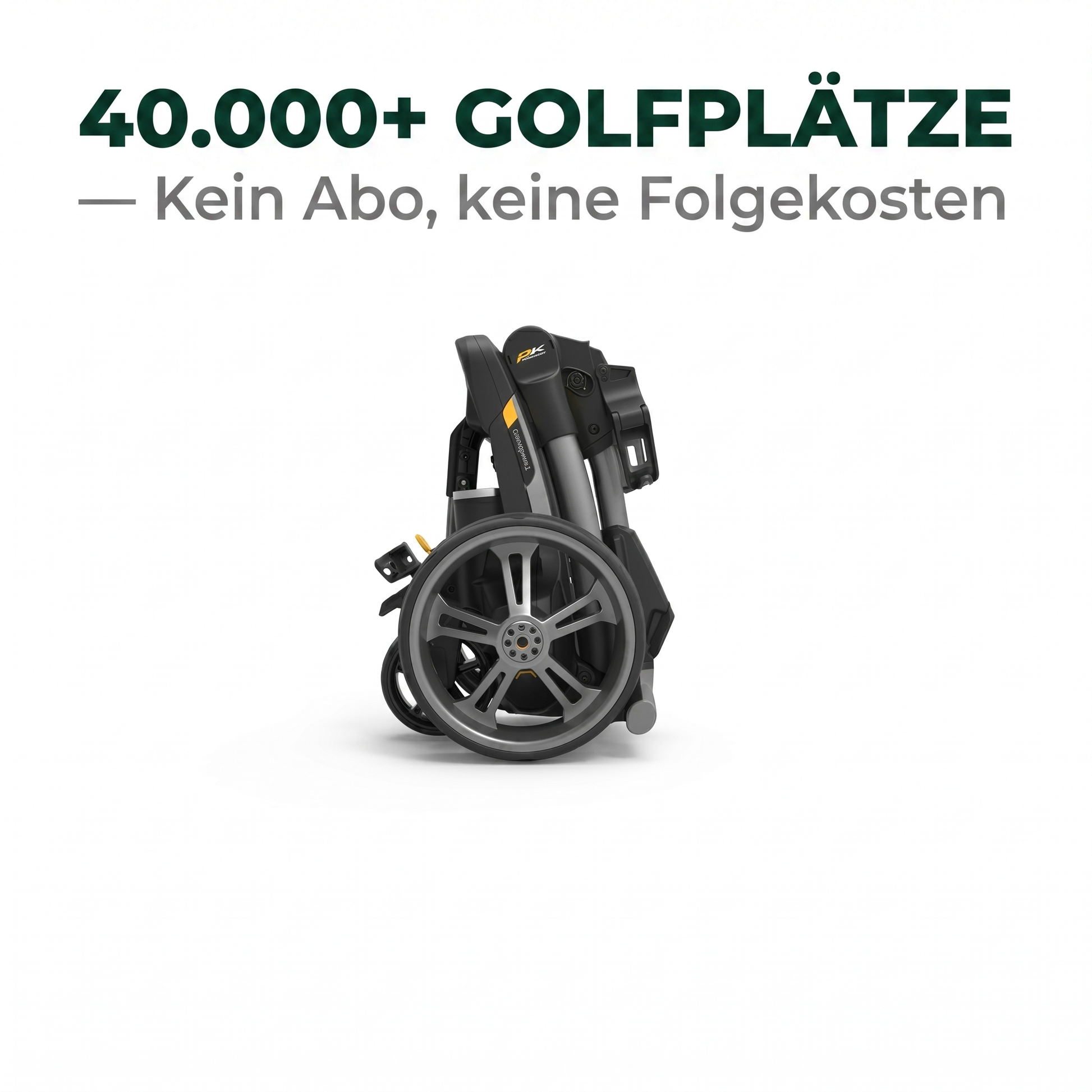 PowaKaddy CT6 — Über 40.000 Golfplätze vorinstalliert, kein Abo, keine Folgekosten