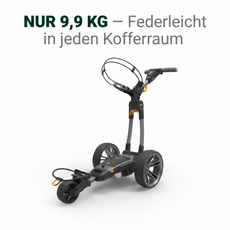 PowaKaddy CT6 — Nur 9,9 kg ohne Akku, federleicht in jeden Kofferraum