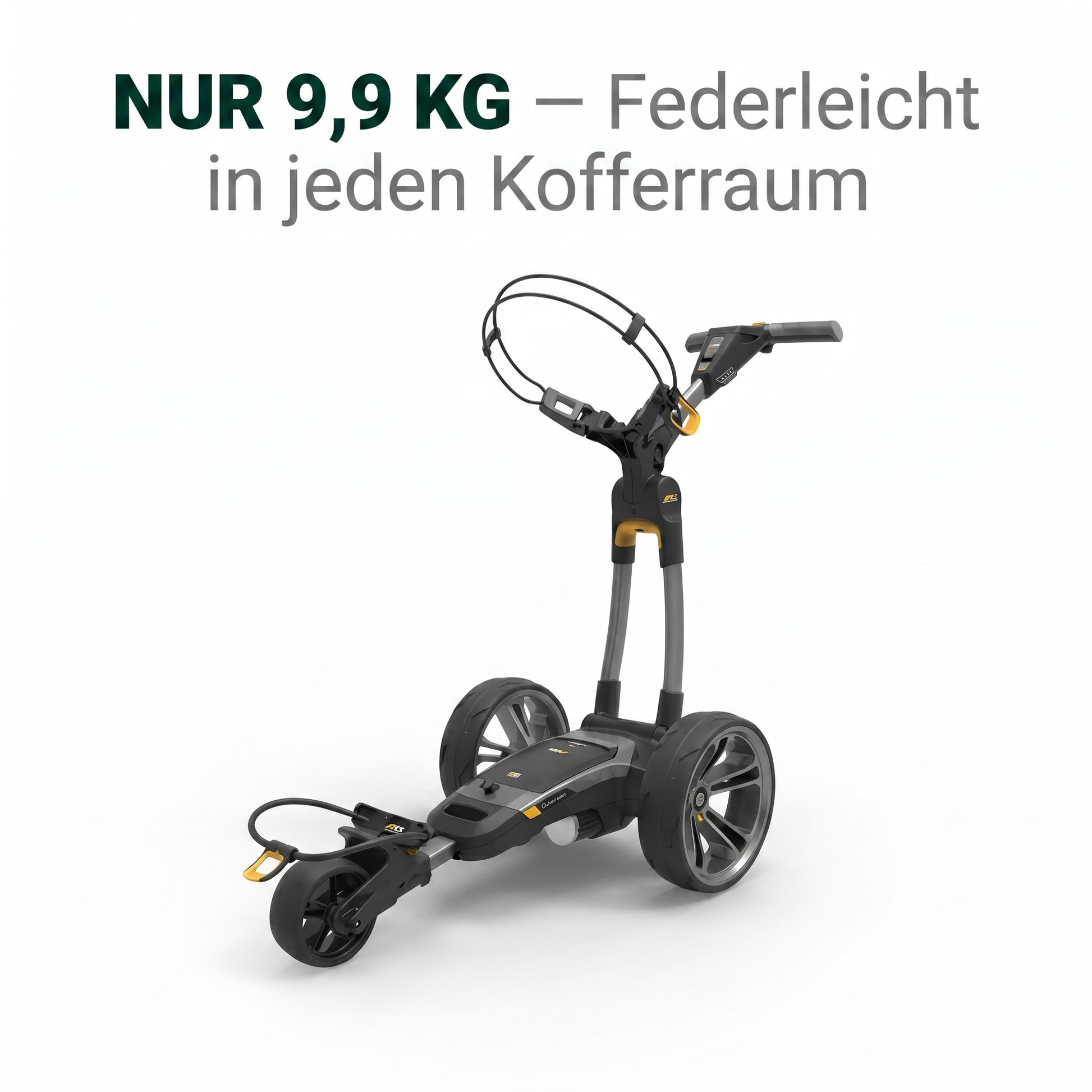 PowaKaddy CT6 — Nur 9,9 kg ohne Akku, federleicht in jeden Kofferraum