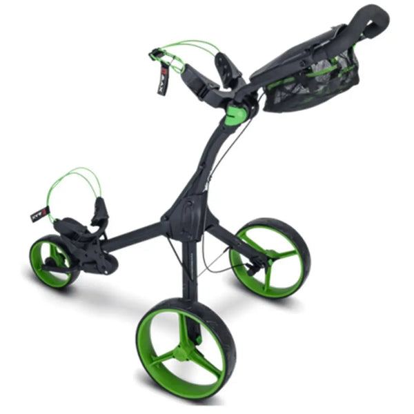 Big Max IQ² Push Trolley – Zusammengeklappt, Frontansicht kompakte Transportlage