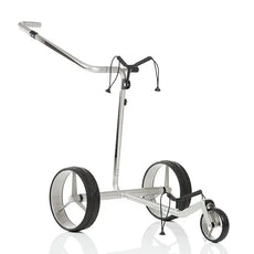 Moderner Golf Trolley aus Carbon mit drei Rädern, ideal für den Golfplatz