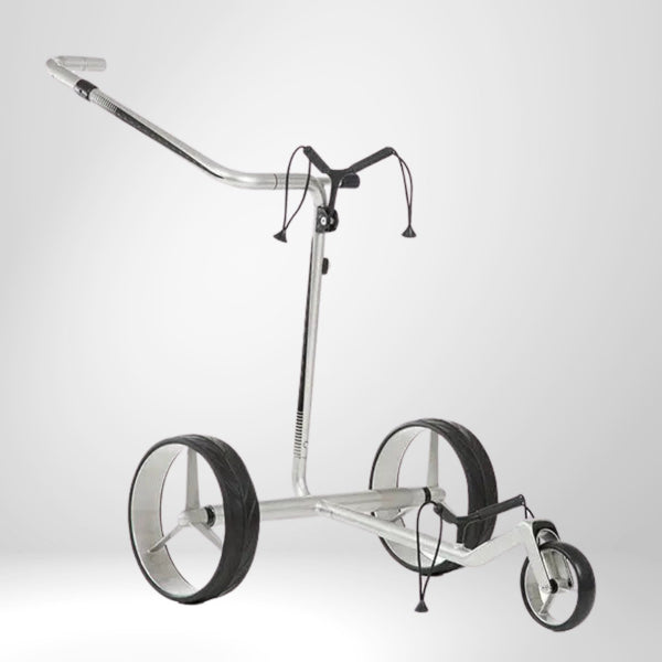 Moderner Golf Trolley aus Carbon mit drei Rädern, ideal für den Golfplatz