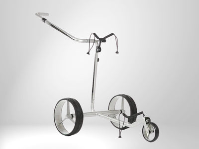 JUCAD EDITION S 2rädrig – Leichter klappbarer Golftrolley aus Aluminium, Gesamtansicht freigestellt