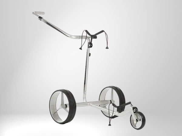 JUCAD EDITION S 2rädrig – Leichter klappbarer Golftrolley aus Aluminium, Gesamtansicht freigestellt