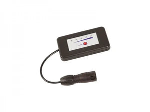 JuCad Ladestandsanzeige für E-Trolley, schwarze Box mit LED-Anzeige und Anschlusskabel.