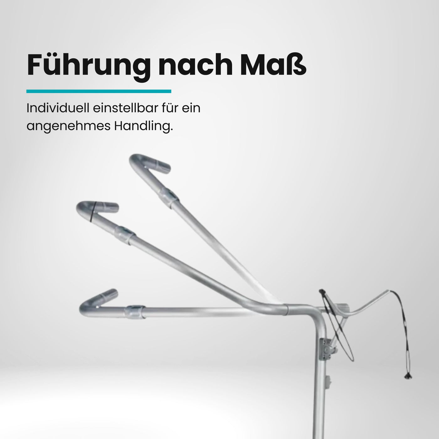 Verstellbare Griffstange aus Aluminium für E-Trolley, Golfzubehör, isoliert auf Weiß