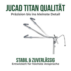 Verstellbare Griffstange für E-Trolley, silber, mit Bewegungsillustration, Golfzubehör