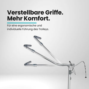 Verstellbare Griffstange für Golftrolley aus silbernem Metall, mehrere Positionen