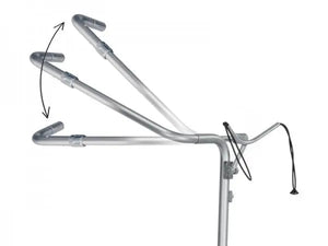 Verstellbare Griffstange aus Aluminium für Golf Trolley, mit Bewegungsrichtung gezeigt