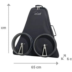Schwarze JuCad Transporttasche für Golf Trolley mit zwei Rädern, Maße 65x60x6 cm