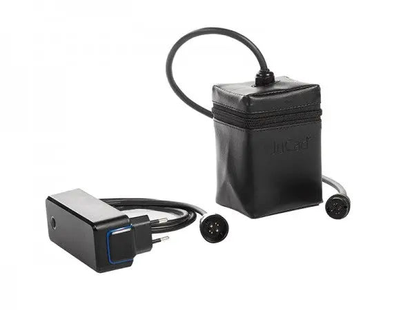 JuCad Powerpack Akku mit Ladegerät für Golf E-Trolley, schwarzes Zubehörset