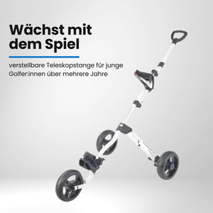 Big Max Junior Max 3W – Seitenansicht Junior-Golftrolley auf weißem Hintergrund