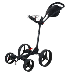 Big Max Blade Quattro – Seitenansicht vierrädriger Golftrolley auf weißem Hintergrund