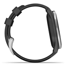Golf GPS-Uhr mit schwarzem Armband, seitliche Ansicht, modernes Design