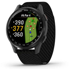 Golf GPS Uhr mit Golfplatzkarte und Entfernungsanzeige, schwarzes Armband, moderne Golf Technologie