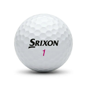 Srixon Soft Feel Lady – Nahaufnahme Golfball mit Srixon Lady Logo auf weißem Hintergrund