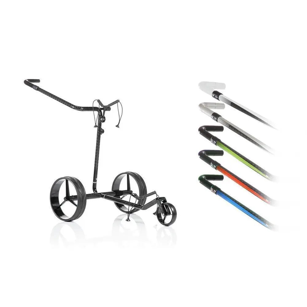 Golf Trolley aus Carbon mit farbigen Griffen, verschiedene Varianten, Zubehör Golfshop