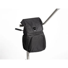 Schwarze Golftrolley-Tasche mit mehreren Fächern, montiert an Golftrolley, Zubehör für Golfspieler