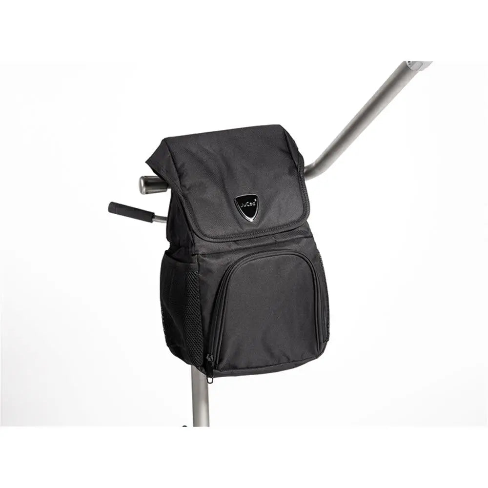 Schwarze Golftrolley-Tasche mit mehreren Fächern, montiert an Golftrolley, Zubehör für Golfspieler