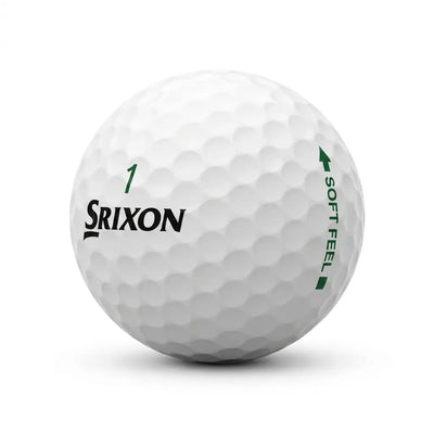 Srixon Soft Feel Lakeballs | AAAA/AAA – 25 gebrauchte weiße Srixon Golfbälle freigestellt auf weißem Hintergrund