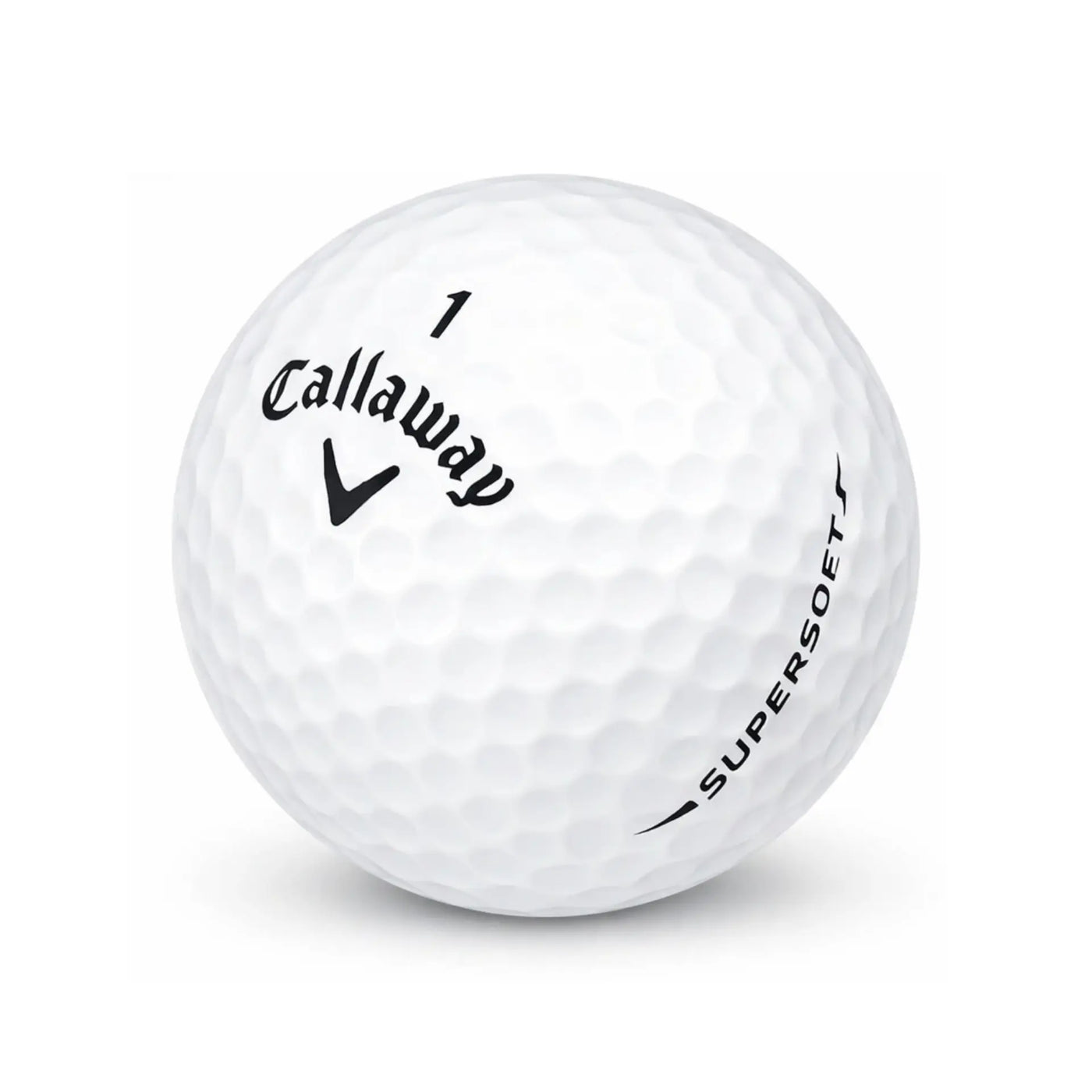 Callaway SuperSoft Lakeballs – Gebrauchte weiße Callaway Golfbälle freigestellt auf weißem Hintergrund