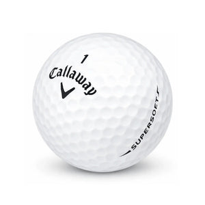 Callaway SuperSoft Lakeballs – Gebrauchte weiße Callaway Golfbälle freigestellt auf weißem Hintergrund