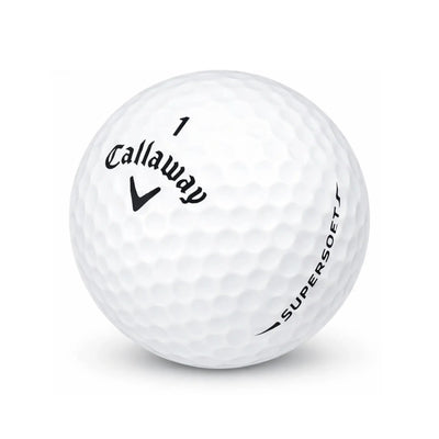 Callaway SuperSoft Lakeballs – Gebrauchte weiße Callaway Golfbälle freigestellt auf weißem Hintergrund