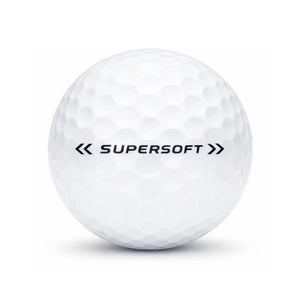 Callaway SuperSoft Lakeball – Gebrauchter weißer Golfball mit Callaway Logo und Nummer, Seitenansicht