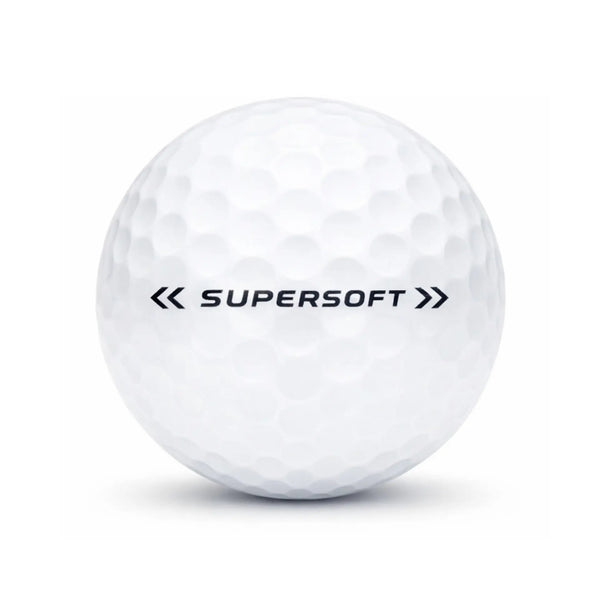 Callaway SuperSoft Lakeball – Gebrauchter weißer Golfball mit Callaway Logo und Nummer, Seitenansicht