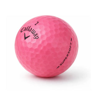 Callaway SuperSoft Pink Lakeballs | AAAA – 25 gebrauchte pinke Golfbälle freigestellt auf weißem Hintergrund
