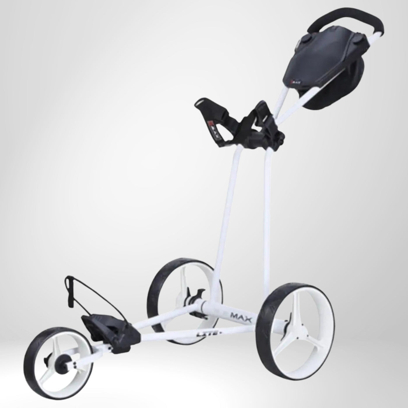 Big Max TI-Lite 3 Rad Push Trolley – Frontansicht Farbvariante 1, Titan-Golftrolley