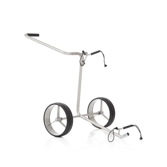 Klappbarer Golf Trolley aus Aluminium mit zwei großen Rädern, ideal für Golfzubehör Transport