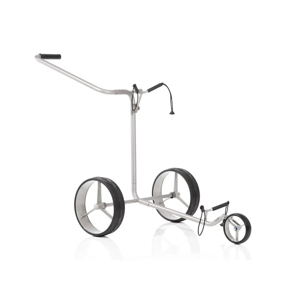 Moderner Golf Trolley aus Metall mit drei Rädern und Griff, geeignet für Golfzubehör
