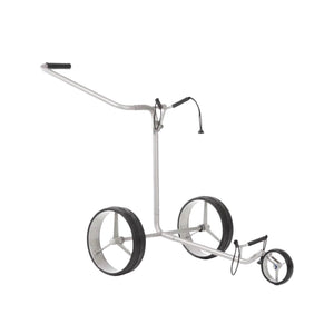 Moderner Golf Trolley aus Metall mit drei Rädern und Griff, geeignet für Golfzubehör
