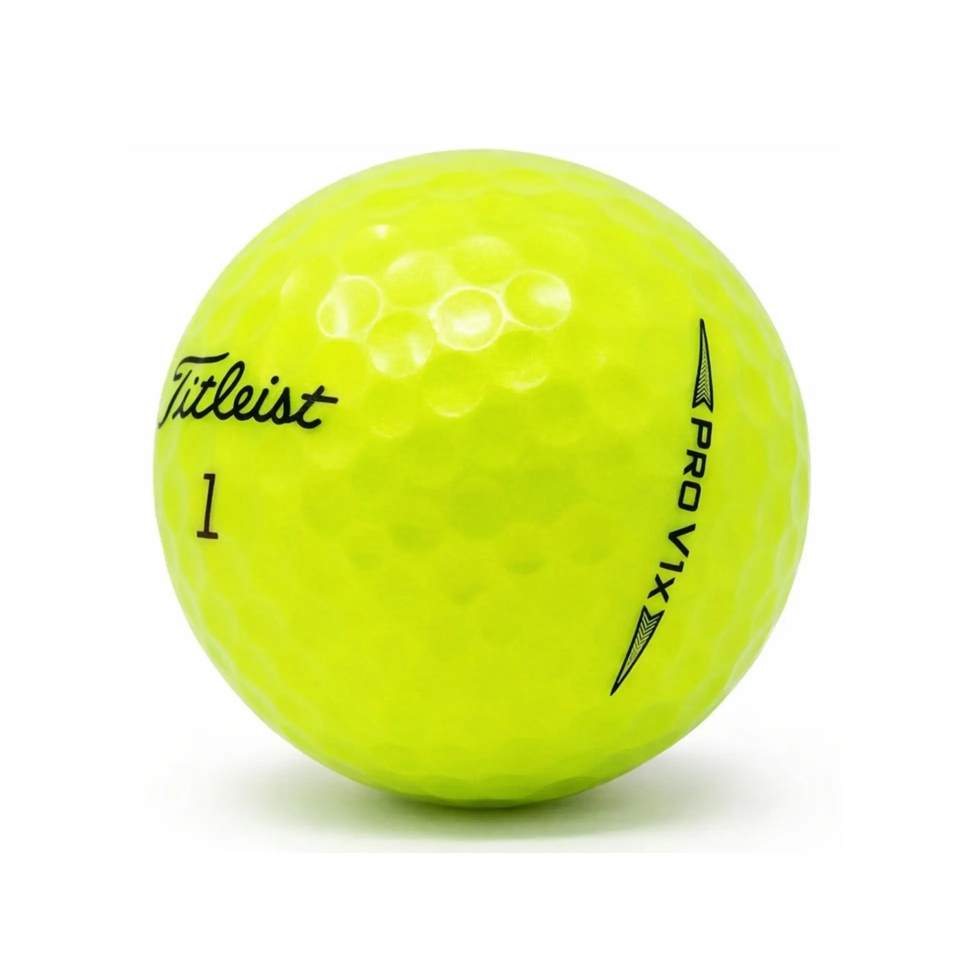 Titleist Pro V1x Yellow Lakeballs – 25 gebrauchte gelbe Golfbälle freigestellt auf weißem Hintergrund