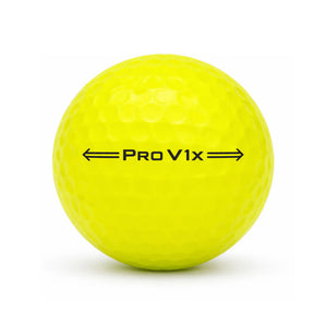 Titleist Pro V1x Yellow Lakeball – Gebrauchter gelber Golfball mit Pro V1x Logo und Nummer